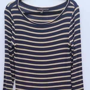 BCBG MAXAZRIA Blue-Tan Maxi Dress